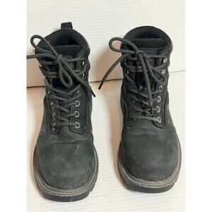 Men's Wolverine Black Combat Waterproof  Leather Hiking Boots Size 7